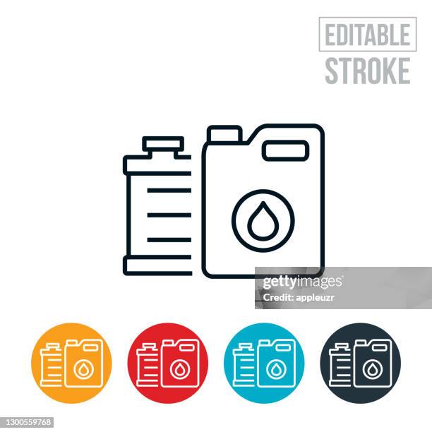kühler mit kühlmittel dünne linie icon - editierbare strich - gallone stock-grafiken, -clipart, -cartoons und -symbole