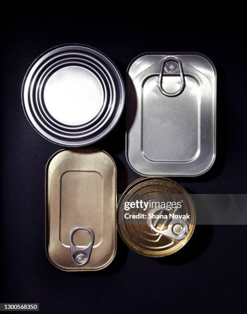 tin can assortment - canned food stock-fotos und bilder