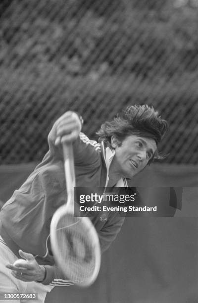 Romanian tennis player Ilie Nastase during the 1973 British Hard Court Championships in Bournemouth, UK, May 1973.