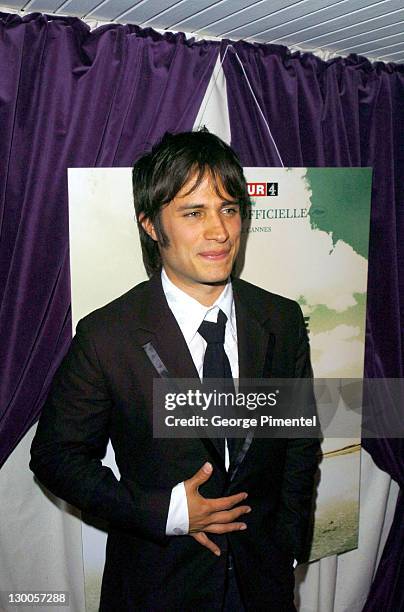 Gael Garcia Bernal during 2004 Cannes Film Festival -"Motorcycle Diaries" - Party at La Plage Coste in Cannes, France.