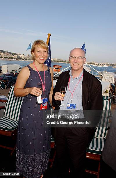 Breena Camden & Peter Bayliff during Cannes 2002 - Anheuser Busch and Hollywood Reporter Dinner with Randy Newman in Cannes, France.