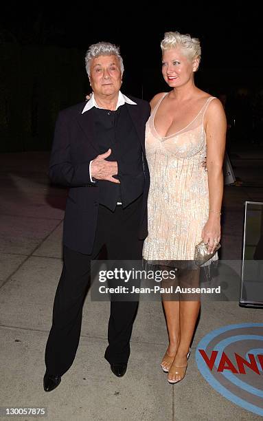 Tony Curtis and Jill Vandenberg during 2004 Vanity Fair Oscar Party - Arrivals at Mortons in Beverly Hills, California, United States.