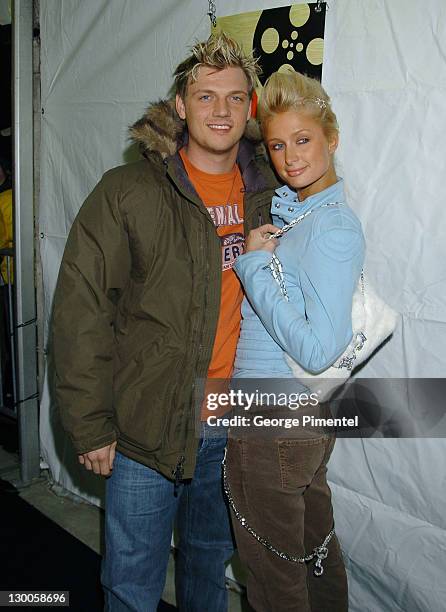 Nick Carter and Paris Hilton during 2004 Sundance Film Festival - "The Butterfly Effect" Premiere at Eccles in Park City, Utah, United States.