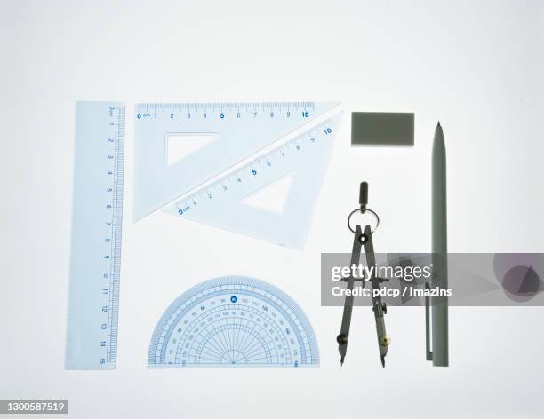 rullers, compass, pen - set square stock illustrations