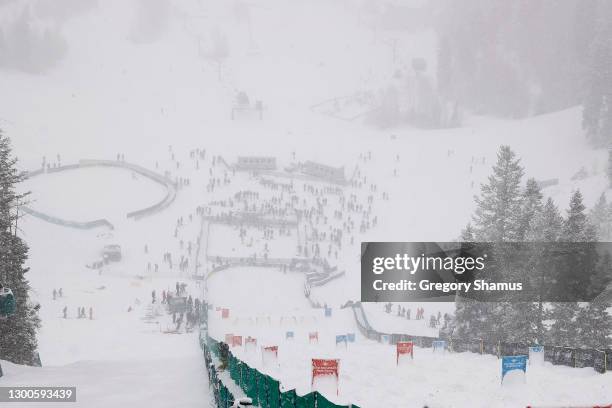 General view of the Dual Mogul course during the 2021 Intermountain Healthcare Freestyle International Ski World Cup at Deer Valley Resort on...