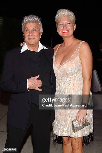 Tony Curtis and Jill Vandenberg during 2004 Vanity Fair Oscar Party - Arrivals at Mortons in Beverly Hills, California, United States.