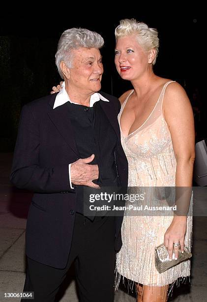 Tony Curtis and Jill Vandenberg during 2004 Vanity Fair Oscar Party - Arrivals at Mortons in Beverly Hills, California, United States.