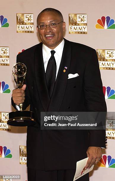 Larry Wilmore, winner for Best Writing for a Comedy Series, "The Bernie Mac Show", at the 54th Annual Emmy Awards