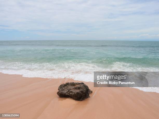 single stone on the beach - end of summer stock pictures, royalty-free photos & images
