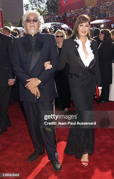 Robert Graham and Anjelica Huston during The 54th Annual Primetime Emmy Awards - Arrivals at The Shrine Auditorium in Los Angeles, California, United...