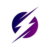 Lightning bolt logo. Electricity icon. Electric energy sign.