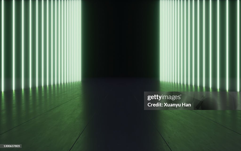 Empty rooms with LED lights