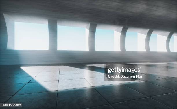 futuristic architecture background - colonnato imagens e fotografias de stock