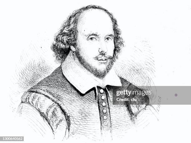 shakespeare-porträt - william shakespeare stock-grafiken, -clipart, -cartoons und -symbole