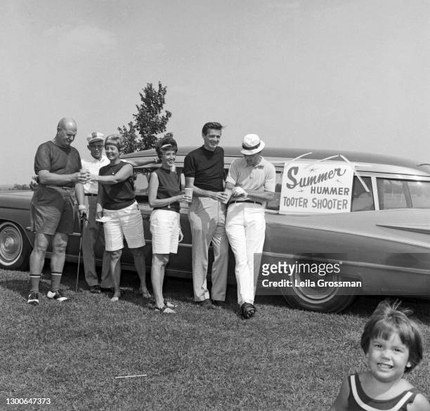 View of of golfers enjoying the summer hummer at Hillwood Country Club 1967 in Nashville, Tennessee.