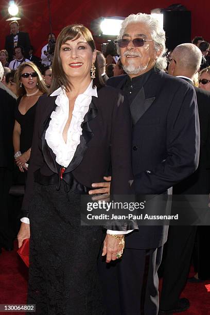 Anjelica Huston & Robert Graham during The 54th Annual Primetime Emmy Awards - Arrivals at The Shrine Auditorium in Los Angeles, California, United...