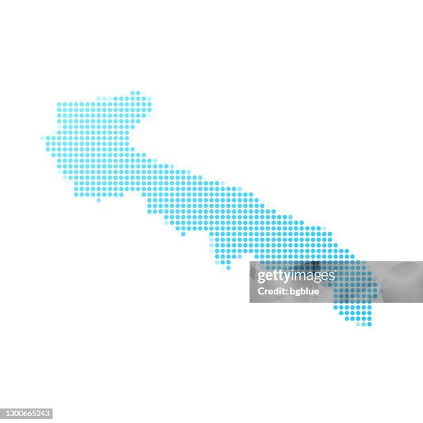 illustrations, cliparts, dessins animés et icônes de carte d’apulia dans les points bleus sur le fond blanc - pouille