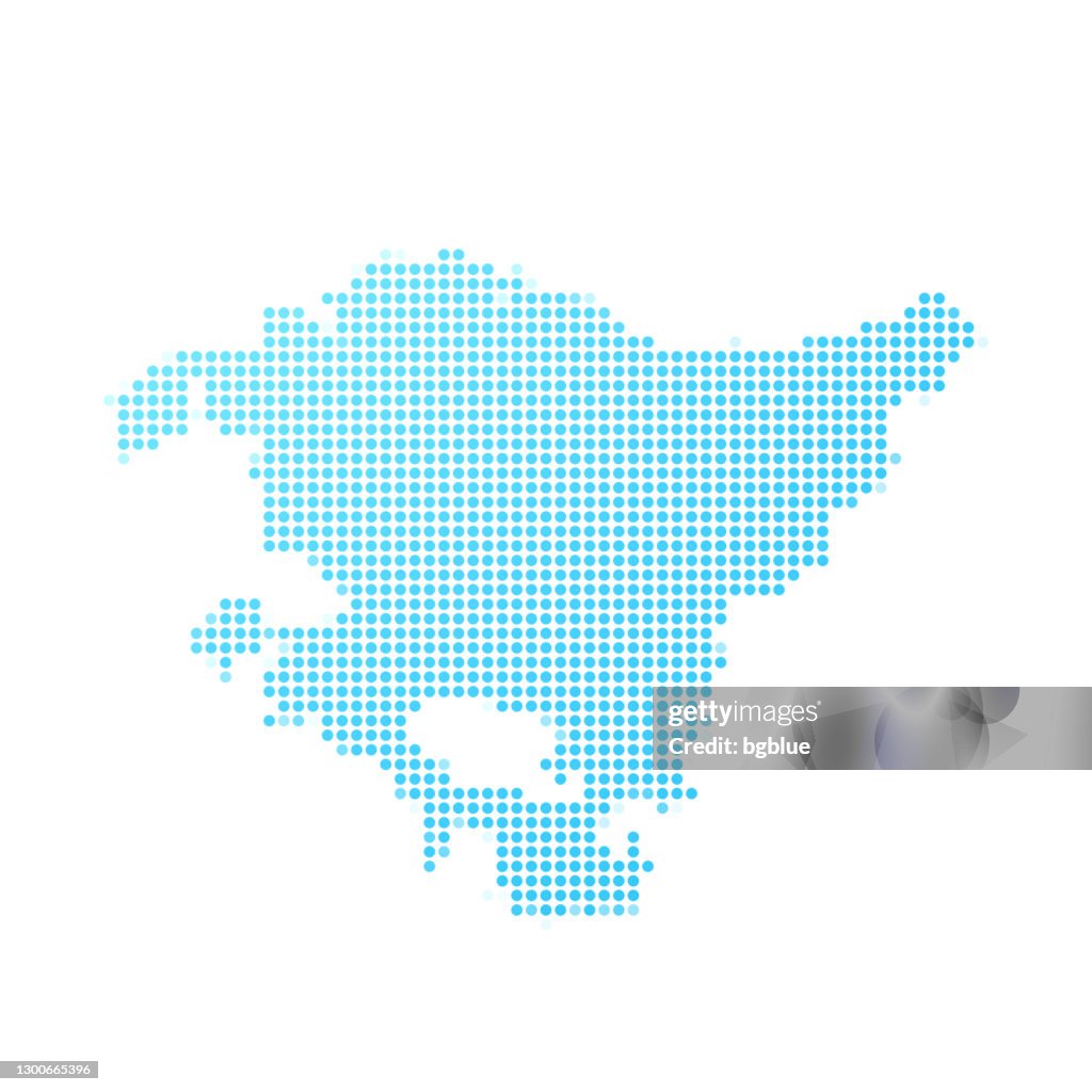 Basque Country Map In Blue Dots On White Background High-Res Vector ...