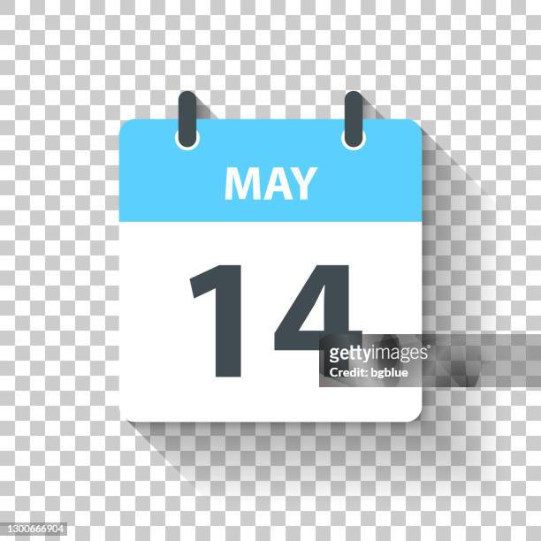 stockillustraties, clipart, cartoons en iconen met 14 mei - dagelijks kalenderpictogram in platte ontwerpstijl - number 14