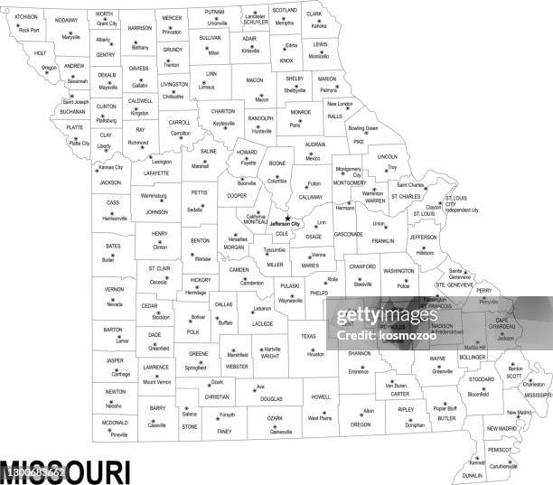 outline map of missouri - missouri state stock illustrations