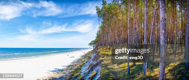 vacations in poland - baltic seashore in pogorzelica - poland sea stock pictures, royalty-free photos & images