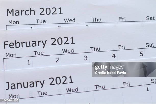 2021 first trimester calendar folders - mrt project stockfoto's en -beelden