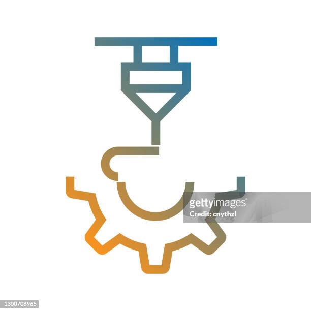 3d printing line icon, outline vector symbol - 3d printing stock illustrations
