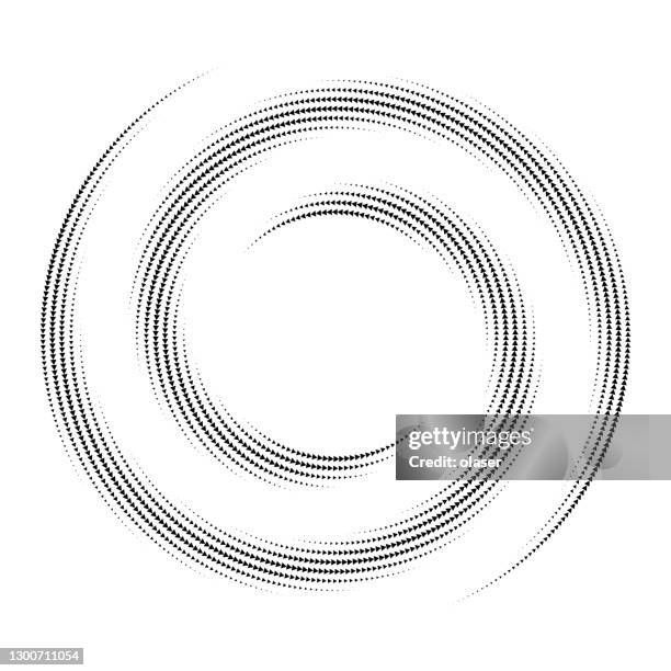 swirl pattern, two orbits, connected arrows - two circles logo stock illustrations