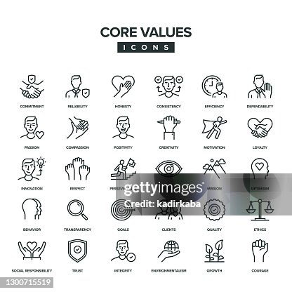 Core Values Line Icon Set Core Values Line Icon Set