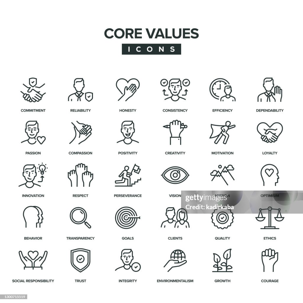Core Values Line Icon Set