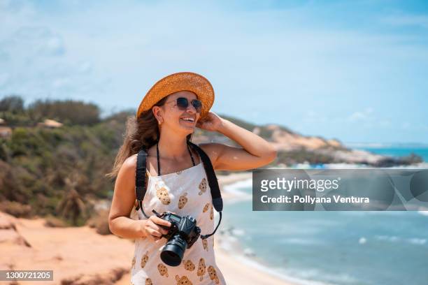 tourism at praia do amor in tibau do sul, rio grande do norte - natal brazil stock pictures, royalty-free photos & images