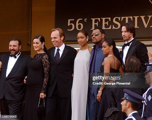 Joel Silver, Carrie Ann-Moss, Hugo Weaving, Nona M. Gaye, Laurence Fishburne, Jada Pinkett-Smith and Keanu Reeves