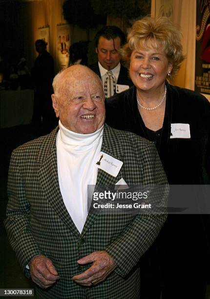 Mickey Rooney and Jan Rooney during Reception for Blake Edwards, Honorary Academy Award Recipient - February 26, 2004 at The Annex, Hollywood &...