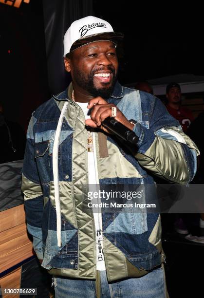 Cent performs during the E11EVEN Miami x Barstool Sports Big Game Pop-Up Presented By E11EVEN Vodka on February 06, 2021 in Tampa, Florida.