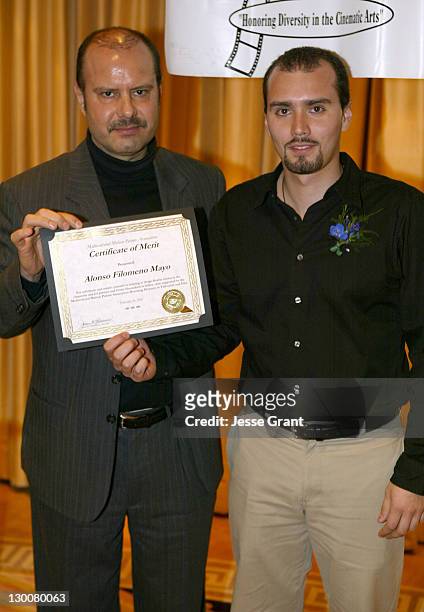 Metin Bereketli and Alonso Filomeno Mayo during 11th Annual Student Pre-Oscar Scholarship Luncheon at Peninsula Beverly Hills in Beverly Hills,...