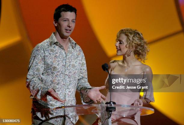 Sean Hayes and Brittany Murphy during The 2004 Teen Choice Awards - Show at Universal Amphitheatre in Universal City, California, United States.