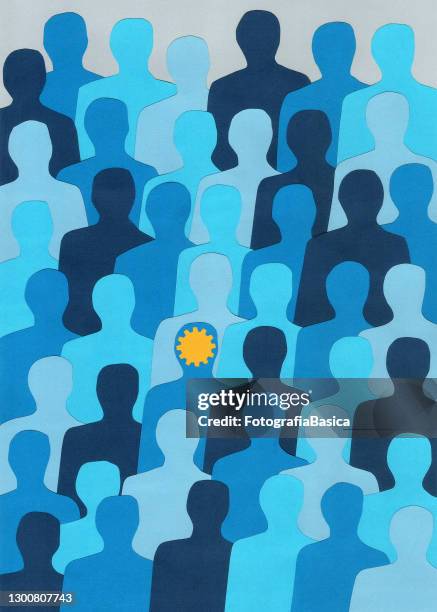 worker blue man - same person different poses stock illustrations