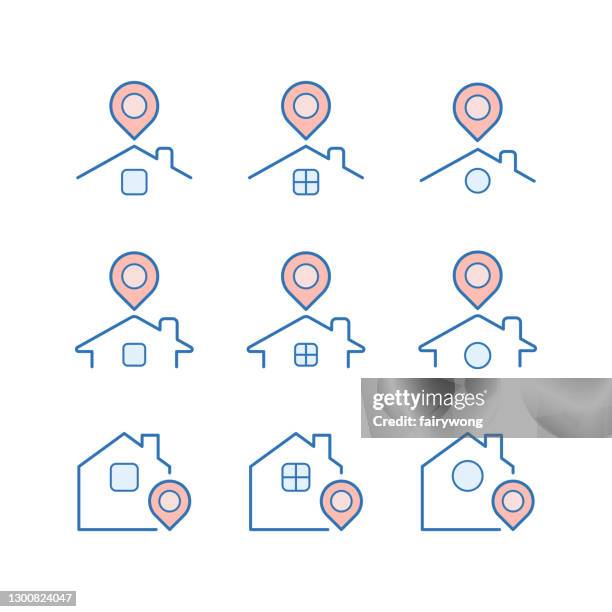 stay home concept - roof logo stock illustrations