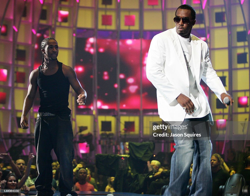 Omarion and Sean "Diddy" Combs during 2005 MTV Video Music Awards