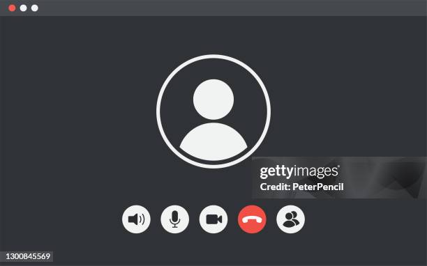 illustrazioni stock, clip art, cartoni animati e icone di tendenza di interfaccia utente conferenza video chat - finestra videochiamata - illustrazione vettoriale - video chiamata