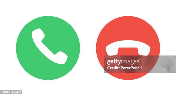 bildbanksillustrationer, clip art samt tecknat material och ikoner med ring ikoner. telefon dial symboler. svara och avböja. grönt och rött. ja och nej. illustration av vektor - använda telefon