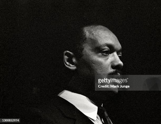 Reverend Jesse Jackson makes an appearance at a Democratic gathering at the Cheyenne Civic Center on April 20, 1989 in Cheyenne, Wyoming. An African...