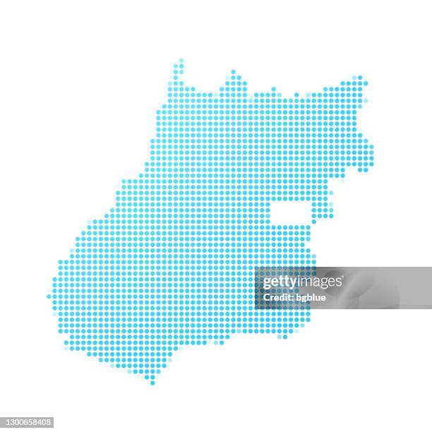 goias map in blue dots on white background - goias stock illustrations