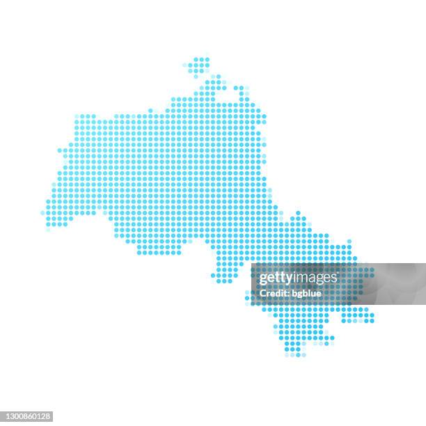illustrations, cliparts, dessins animés et icônes de carte de kurdistan dans les points bleus sur le fond blanc - iraqi kurdistan