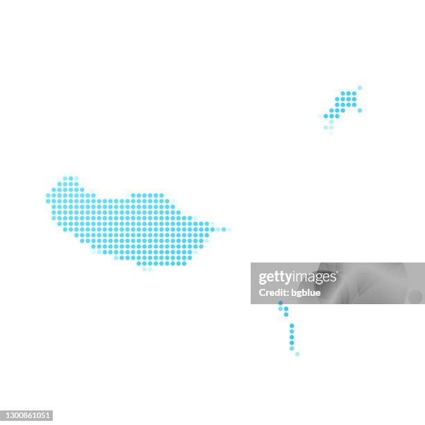 madeira islands map in blue dots on white background - madeira stock illustrations