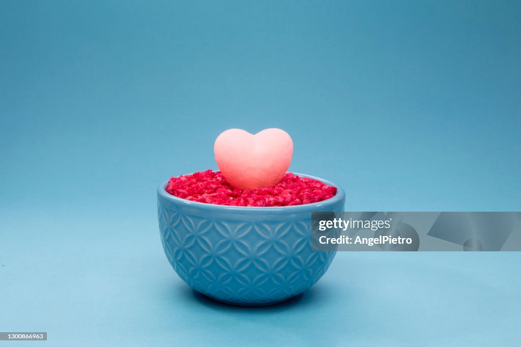 Blue and pink hearts - Seeds of love - San Valentin's day