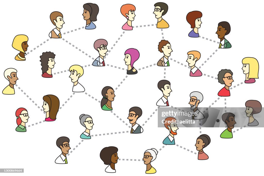 Vector Illustration Of An Abstract Scheme Which Contains People ...