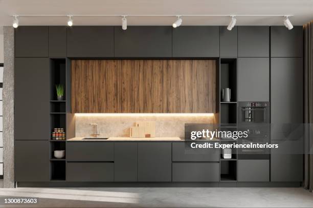 modern kitchen - loft stock pictures, royalty-free photos & images