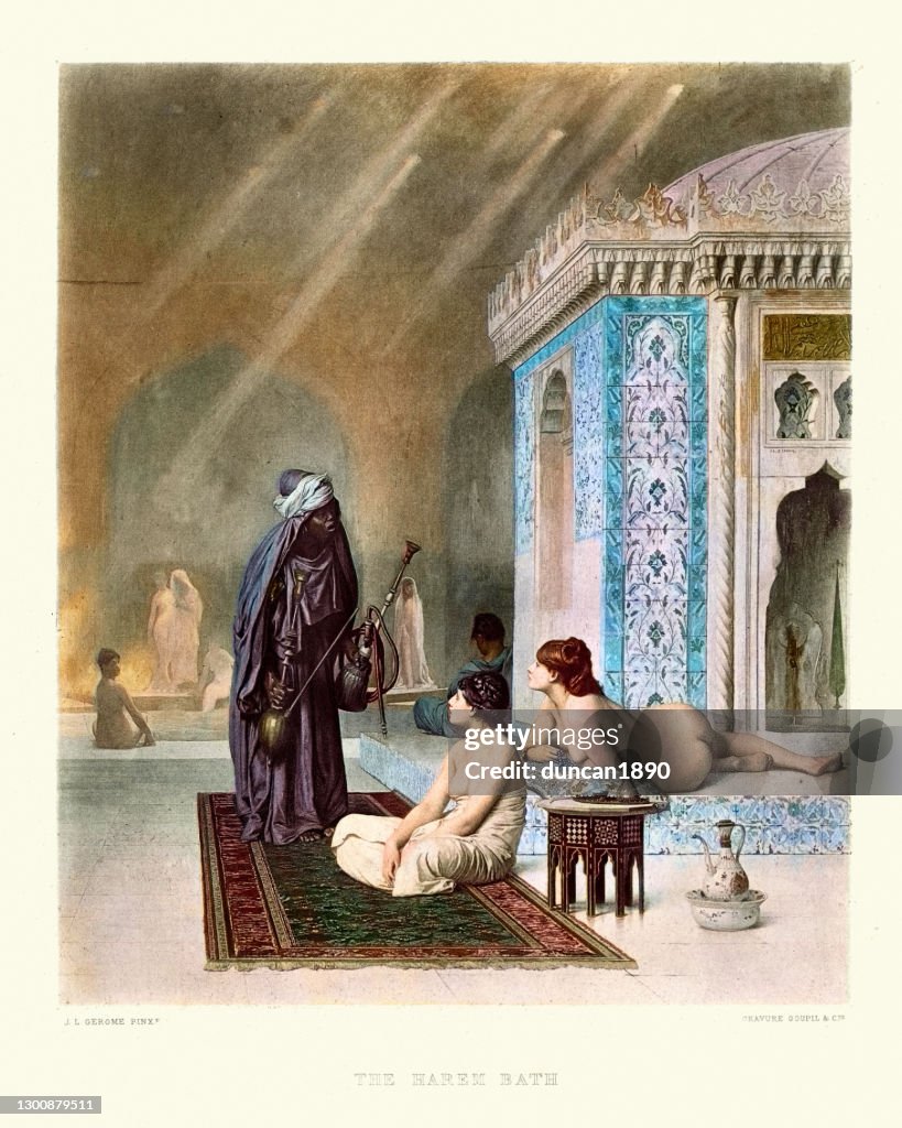 Pool In Einem Harem Von Jeanleon Gerome StockIllustration Getty Images