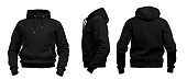 Blank invisible mannequin with black hoodie template for design mock up